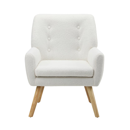 Oikiture 2x Armchair Lounge Chair Sherpa Tub Chairs Sofa White-Armchair-PEROZ Accessories