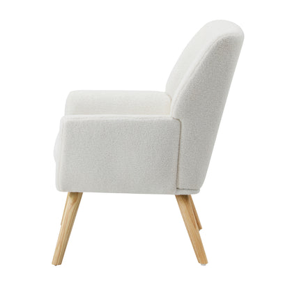 Oikiture 2x Armchair Lounge Chair Sherpa Tub Chairs Sofa White-Armchair-PEROZ Accessories