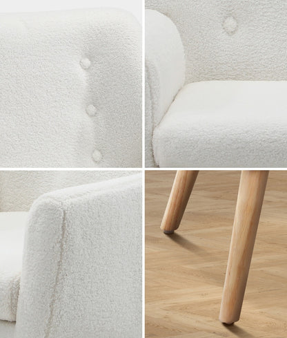 Oikiture 2x Armchair Lounge Chair Sherpa Tub Chairs Sofa White-Armchair-PEROZ Accessories