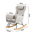 Oikiture 2x Rocking Chair Nursing Armchair Linen 2 Pillow Beige-Armchair-PEROZ Accessories