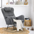 Oikiture Rocking Chair Sherpa With 2 Pillow Grey-Armchair-PEROZ Accessories