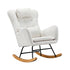 Oikiture 3x Rocking Chair Nursing Armchair Sherpa 2 Pillow White-Armchair-PEROZ Accessories