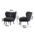 Oikiture Lounge Chair with Lumbar Pillow Wingback Velvet Charcoal-Armchair-PEROZ Accessories