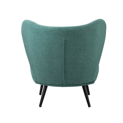 Oikiture Armchair with Lumbar Pillow Wingback Polyester linen Green-Armchair-PEROZ Accessories