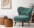 Oikiture Armchair with Lumbar Pillow Wingback Polyester linen Green-Armchair-PEROZ Accessories