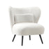 Oikiture 3x Armchair with Lumbar Pillow Wingback Boucle White-Armchair-PEROZ Accessories