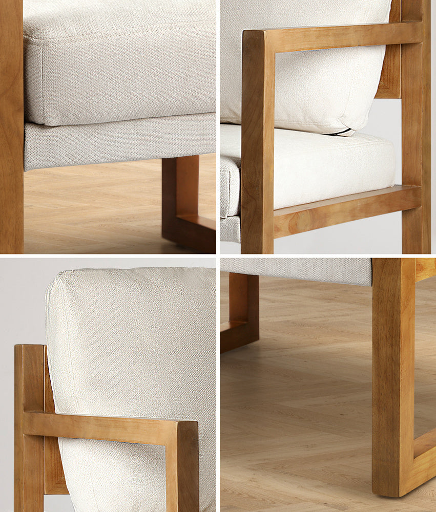 Oikiture Armchair Lounge Sofa Chair Fabric Accent Chairs Tub Armchairs Couches-Armchairs-PEROZ Accessories