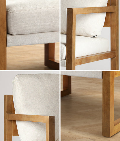 Oikiture Armchair Lounge Sofa Chair Fabric Accent Chairs Tub Armchairs Couches-Armchairs-PEROZ Accessories