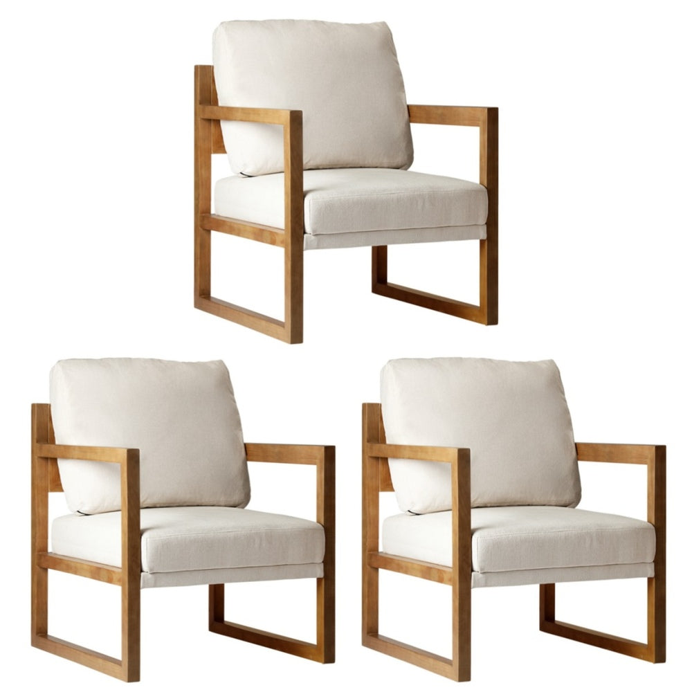 Oikiture 3x Armchair Lounge Sofa Chair Fabric Tub Couches-Armchair-PEROZ Accessories