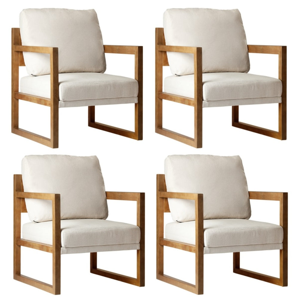 Oikiture 4x Armchair Lounge Sofa Chair Fabric Tub Couches-Armchair-PEROZ Accessories