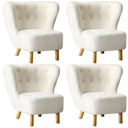 Oikiture 4x Armchair Highback Lounge Couches Sofa Sherpa White-Armchair-PEROZ Accessories