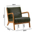 Oikiture Armchair Lounge Chair Couches Sofa Wood PU Green-Armchairs-PEROZ Accessories