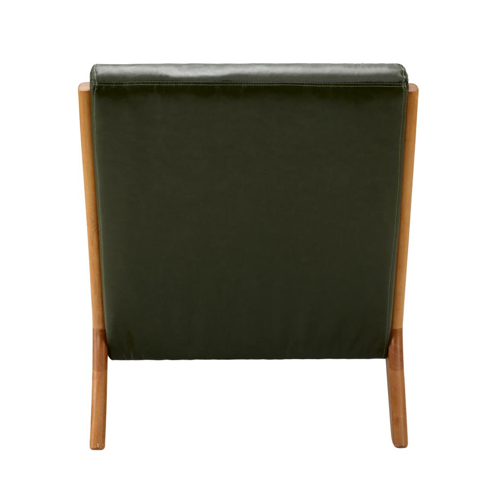Oikiture Armchair Lounge Chair Couches Sofa Wood PU Green-Armchairs-PEROZ Accessories