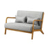 Oikiture 2PCS Armchair Lounge set 1/2 Seater 2 Pillows Fabric Grey-Armchair-PEROZ Accessories