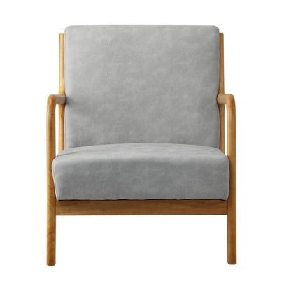 Oikiture 3PCS Armchair Lounge set 1/2 Seater 2 Pillows Fabric Grey-Armchair-PEROZ Accessories