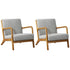 Oikiture 2X Armchair Lounge Chair Couches Sofa Wood Light Grey-Armchair-PEROZ Accessories