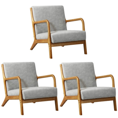 Oikiture 3X Armchair Lounge Chair Couches Sofa Wood Light Grey-Armchair-PEROZ Accessories