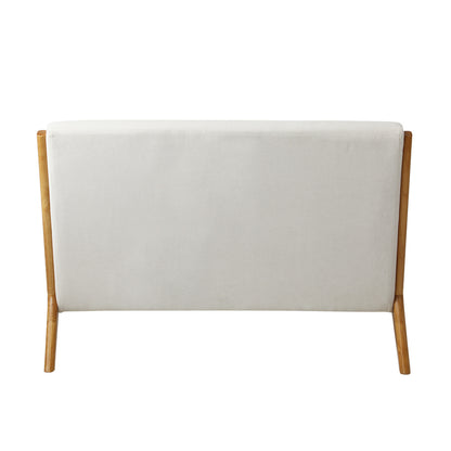 Oikiture Armchair Lounge Chair Accent Couch Sofa Pillows 2 Seater Fabric Beige-Chair &amp; Sofa Cushions-PEROZ Accessories