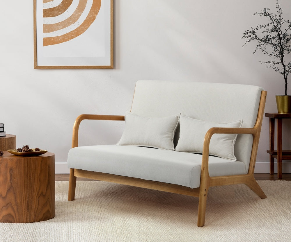 Oikiture 3X Armchair Lounge Chair Wood Light Beige-Armchair-PEROZ Accessories