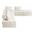 Oikiture 6 Seater Boucle Modular Sofa & Ottoman Set Armless White-Armchair-PEROZ Accessories