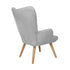 Oikiture Armchair Lounge Chair Ottoman Accent Armchairs Fabric Sofa Chairs Grey-Armchairs-PEROZ Accessories