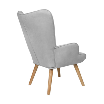 Oikiture 4x Armchair Lounge Chair Ottoman Fabric Sofa Grey-Armchair-PEROZ Accessories