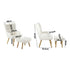 Oikiture 2x Armchair Lounge Chair Ottoman Sherpa Sofa White-Armchair-PEROZ Accessories