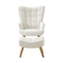 Oikiture 3x Armchair Lounge Chair Ottoman Sherpa Sofa White-Armchair-PEROZ Accessories