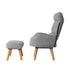 Oikiture 4x 360 Swivel Recliner Armchair Lounge with Stool Grey-Armchair-PEROZ Accessories
