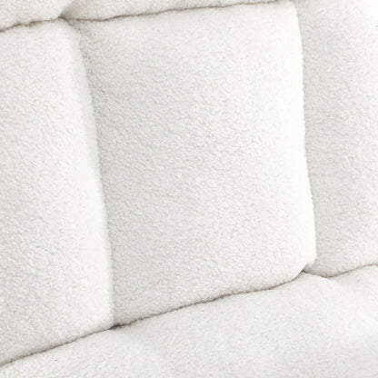 Oikiture Armchair with Ottoman Swivel Lounge Sherpa Recliner Chair Home Furniture-Armchairs-PEROZ Accessories
