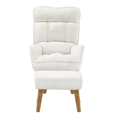 Oikiture 2X 360 Swivel Recliner Armchair Lounge with Stool Sherpa-Armchair-PEROZ Accessories