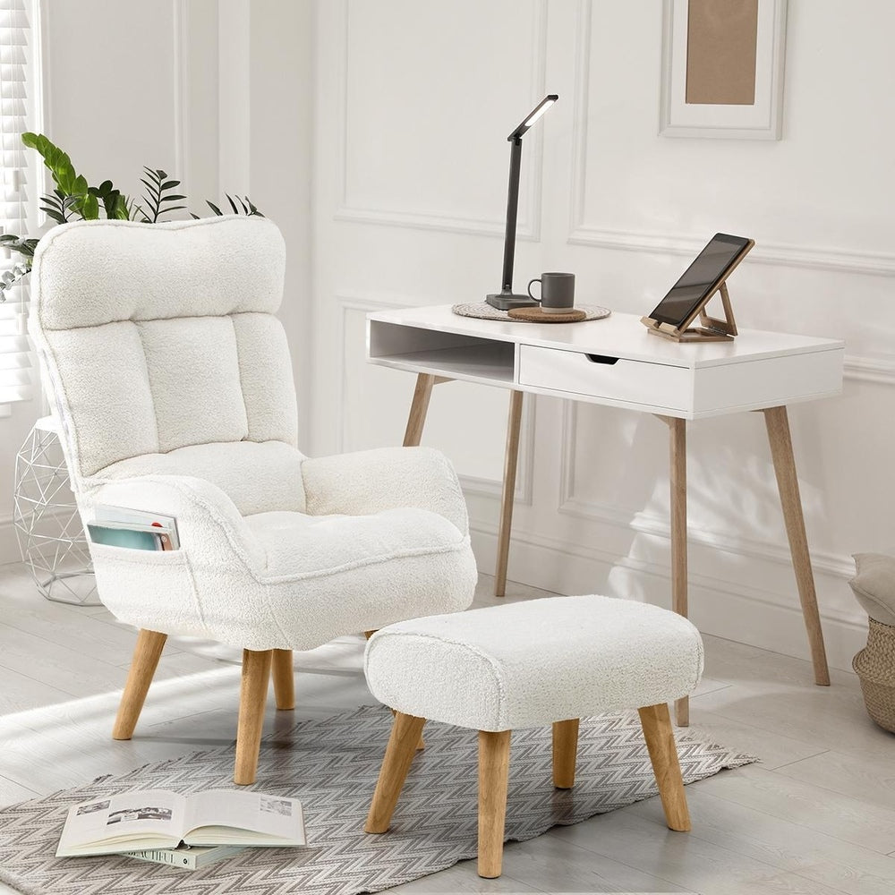Oikiture 4X 360 Swivel Recliner Armchair Lounge with Stool Sherpa-Armchair-PEROZ Accessories