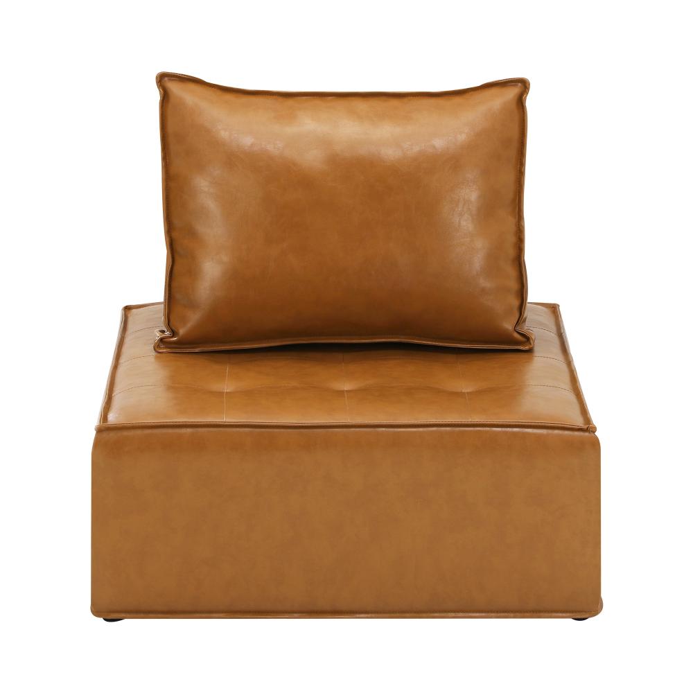 Oikiture 2pcs Pu Leather Sofa Couch Louge Chair Home Furniture Brown-Armchairs-PEROZ Accessories
