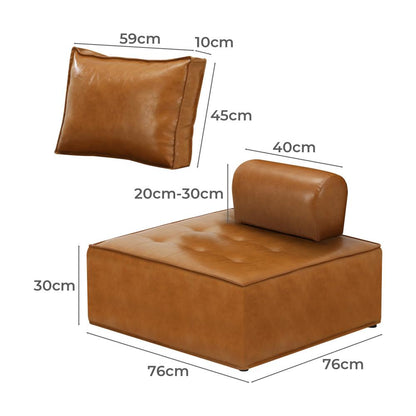 Oikiture 2pcs Pu Leather Sofa Couch Louge Chair Home Furniture Brown-Armchairs-PEROZ Accessories