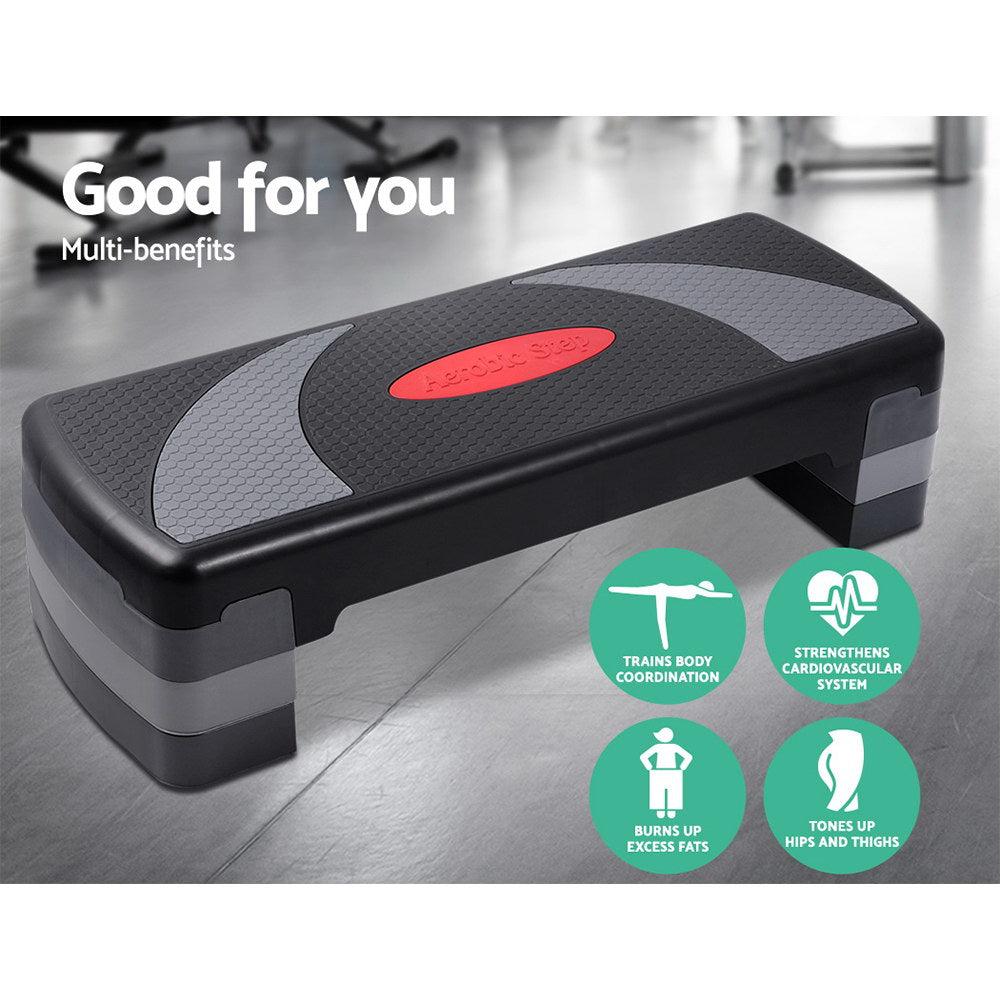 Everfit 3 Level Aerobic Step Exercise Stepper 78cm Gym Home Fitness-Sports &amp; Fitness &gt; Fitness Accessories-PEROZ Accessories