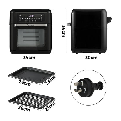 Vevare Air Fryer 12L Oven LCD Touch Oil Free Cooker 1500W-Air Fryer-PEROZ Accessories