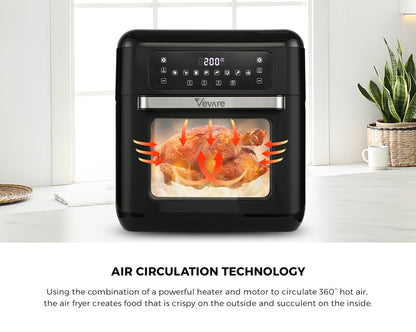 Vevare Air Fryer 12L Oven LCD Touch Oil Free Cooker 1500W-Air Fryer-PEROZ Accessories