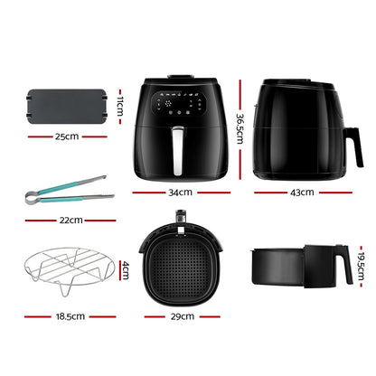 Devanti Air Fryer 8.5L LCD Fryers-Air Fryers-PEROZ Accessories