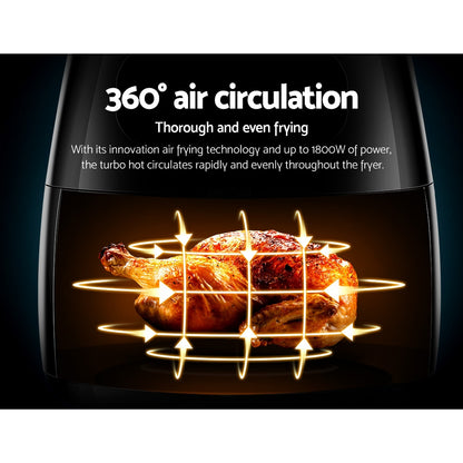 Devanti Air Fryer 8.5L LCD Fryers-Air Fryers-PEROZ Accessories