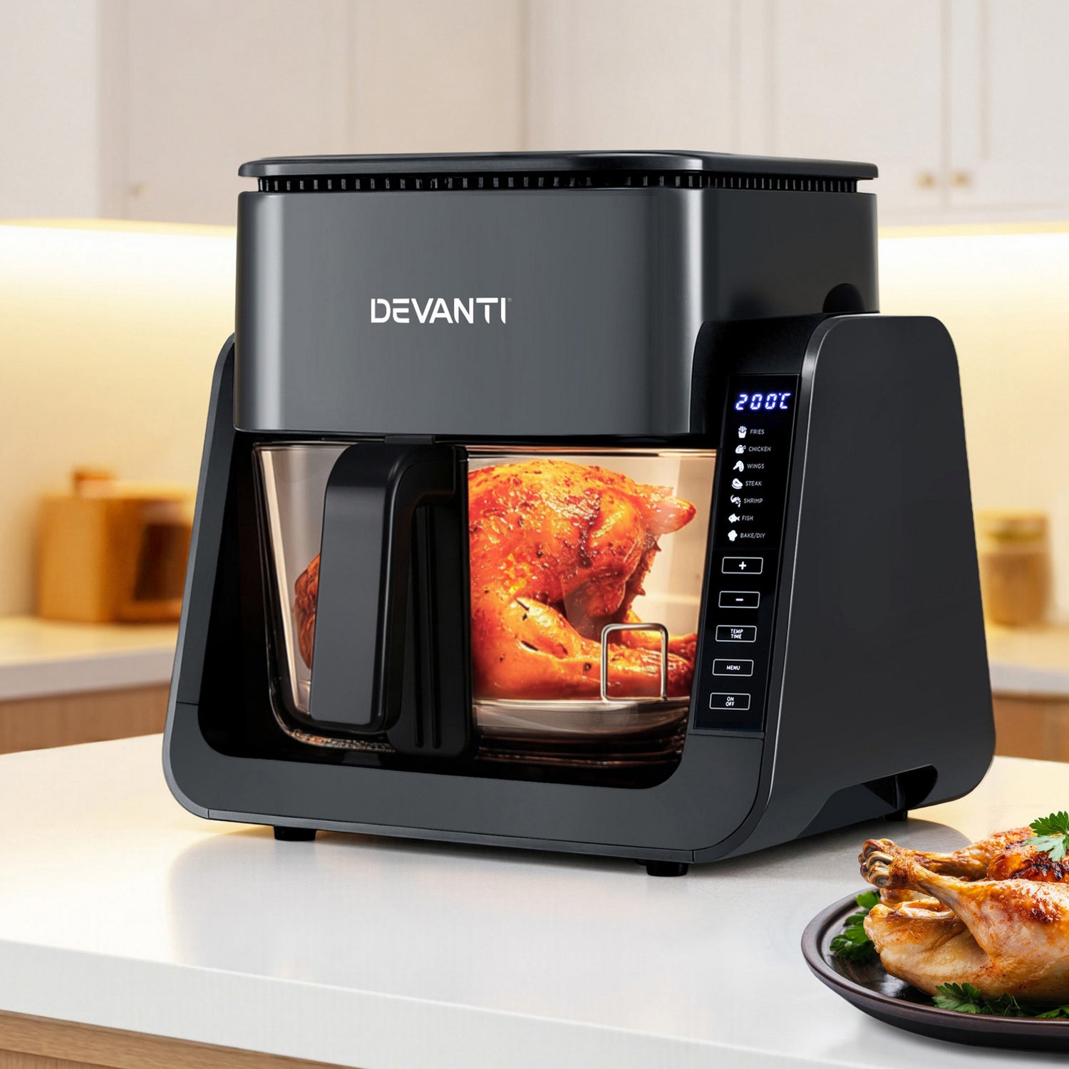 Devanti 2-IN-1 Air Fryer 5.5L Dual Zone Fryers Electric Cooker with Top BBQ Grill &amp; Bot-Appliances > Kitchen Appliances > Air Fryers-PEROZ Accessories