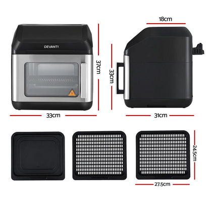 Devanti Air Fryer 13L LCD Fryers Oven-Appliances &gt; Kitchen Appliances &gt; Air Fryers-PEROZ Accessories