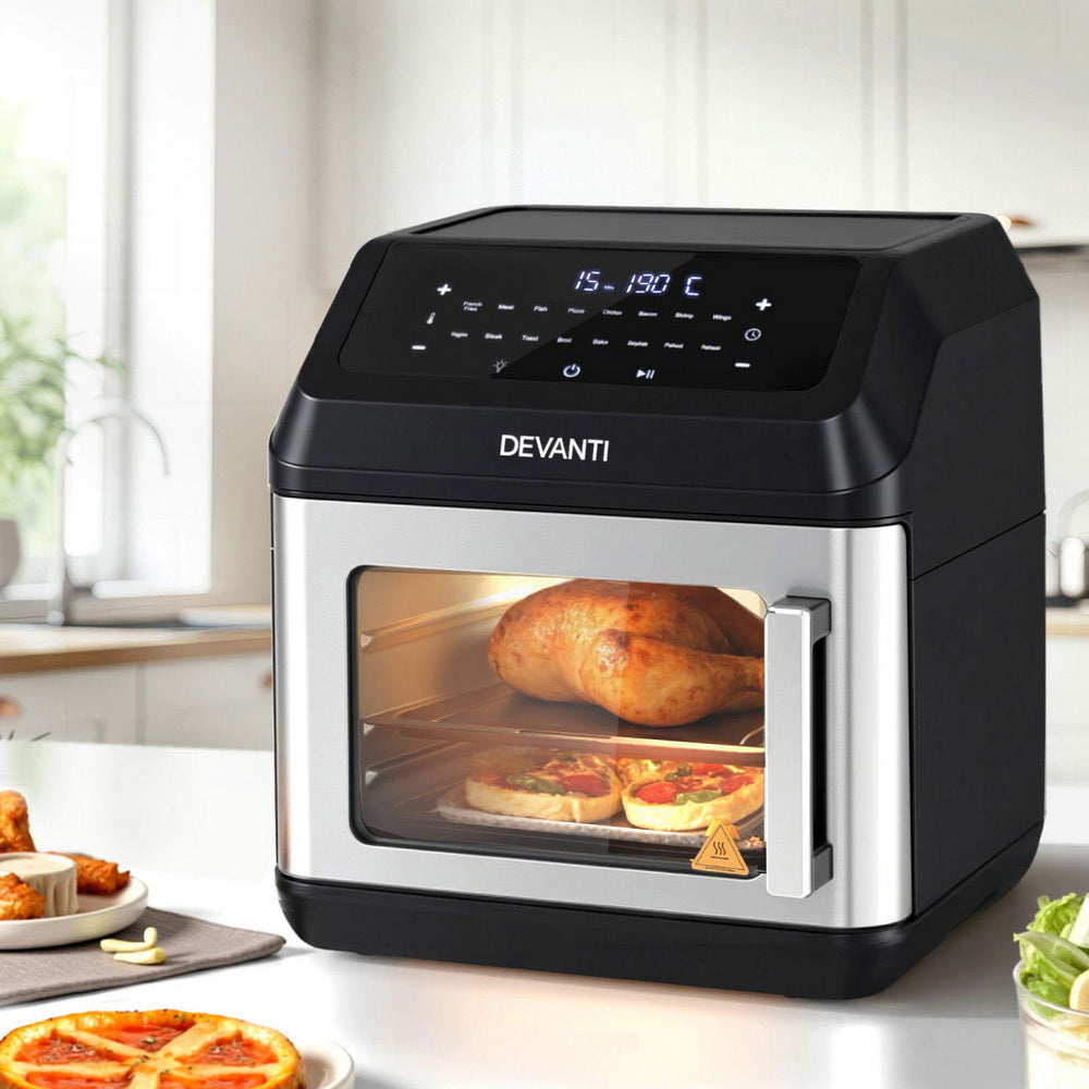 Devanti Air Fryer 13L LCD Fryers Oven-Appliances &gt; Kitchen Appliances &gt; Air Fryers-PEROZ Accessories