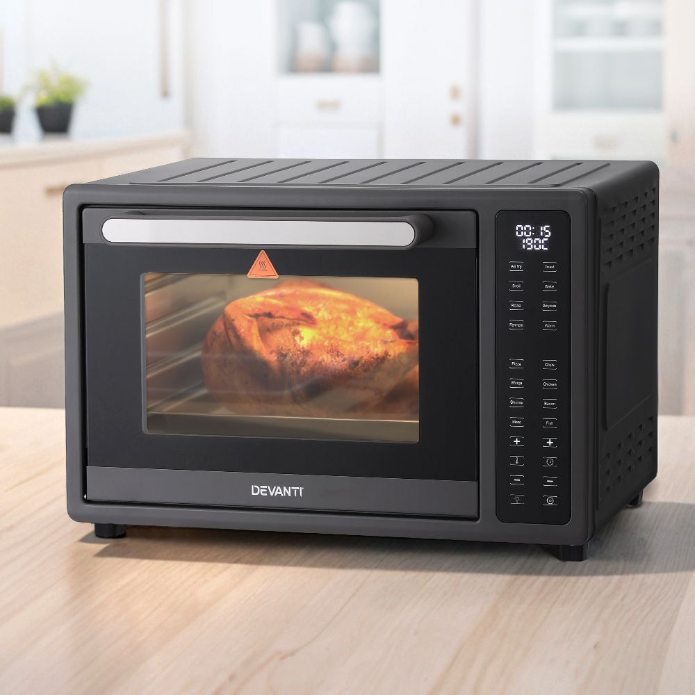Devanti Air Fryer 32L W/ LCD Touch Oven 1700W-Appliances > Kitchen Appliances-PEROZ Accessories
