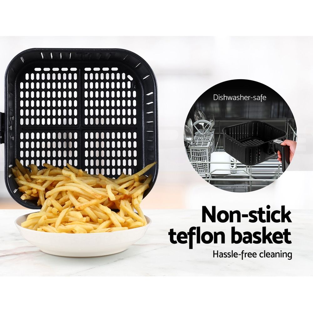 Devanti Air Fryer 7L LCD Fryers Black-Air Fryers-PEROZ Accessories