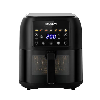 Devanti Air Fryer 8L LCD Fryers-Appliances &gt; Kitchen Appliances-PEROZ Accessories