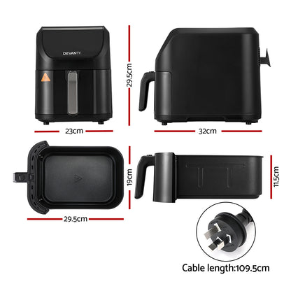 Devanti Air Fryer 5L W/ LCD Touch 1500W-Appliances &gt; Kitchen Appliances-PEROZ Accessories