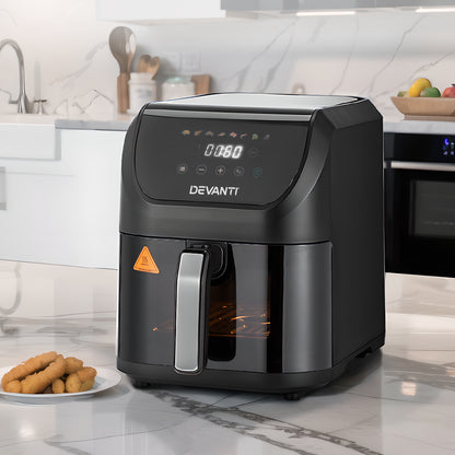 Devanti Air Fryer 5L W/ LCD Touch 1500W-Appliances &gt; Kitchen Appliances-PEROZ Accessories