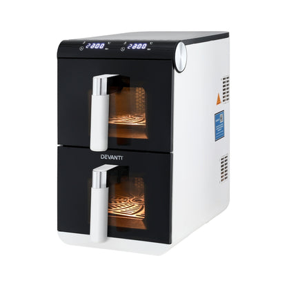 Devanti Air Fryer Oven 11L Dual Zone Fryers-Appliances &gt; Kitchen Appliances &gt; Air Fryers-PEROZ Accessories