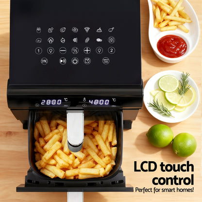 Devanti Air Fryer Oven 11L Dual Zone Fryers-Appliances &gt; Kitchen Appliances &gt; Air Fryers-PEROZ Accessories