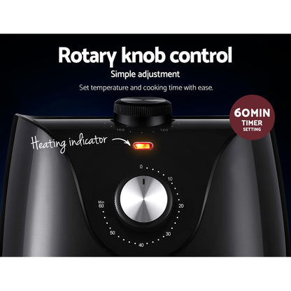 Devanti Air Fryer 2.5L Knob Fryers-Air Fryers-PEROZ Accessories